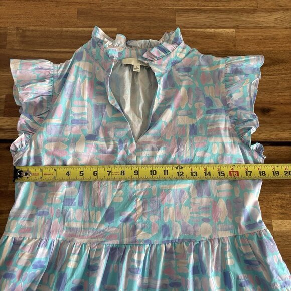 PINCH Women's Midi Dress Abstract Size Large Pockets Femenine Resort Preppy - Picture 10 of 10